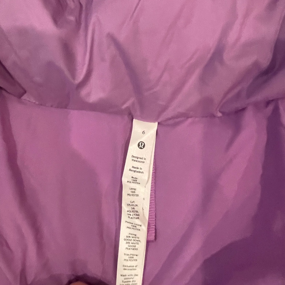***SOLD***donot purchase NWT LULULEMON WUNDER PUFF PURPLE LIGHT***SOLD*** - Picture 10 of 14